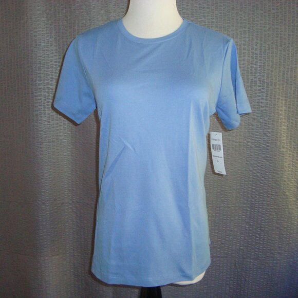 NWT Coldwater Creek Best Cotton Short Sleeve Tee Blue Size PS - Picture 1 of 6